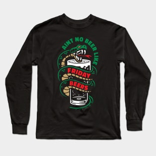 Friday Beers Snake - Black Long Sleeve T-Shirt